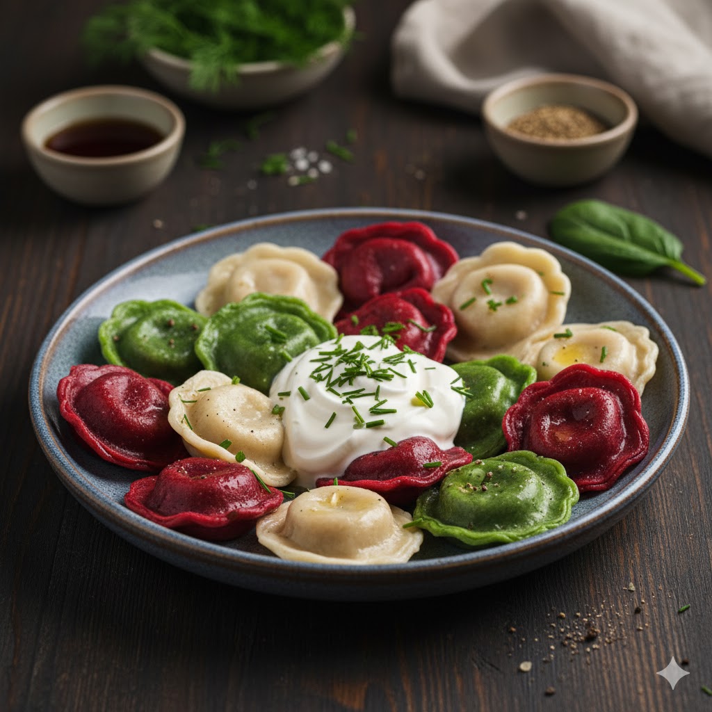 A platter of pelmeni